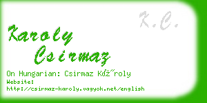 karoly csirmaz business card